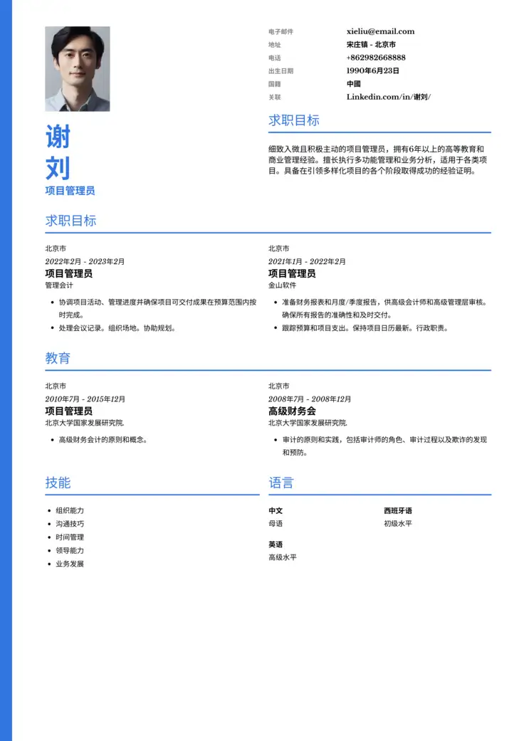 CV template 布拉格